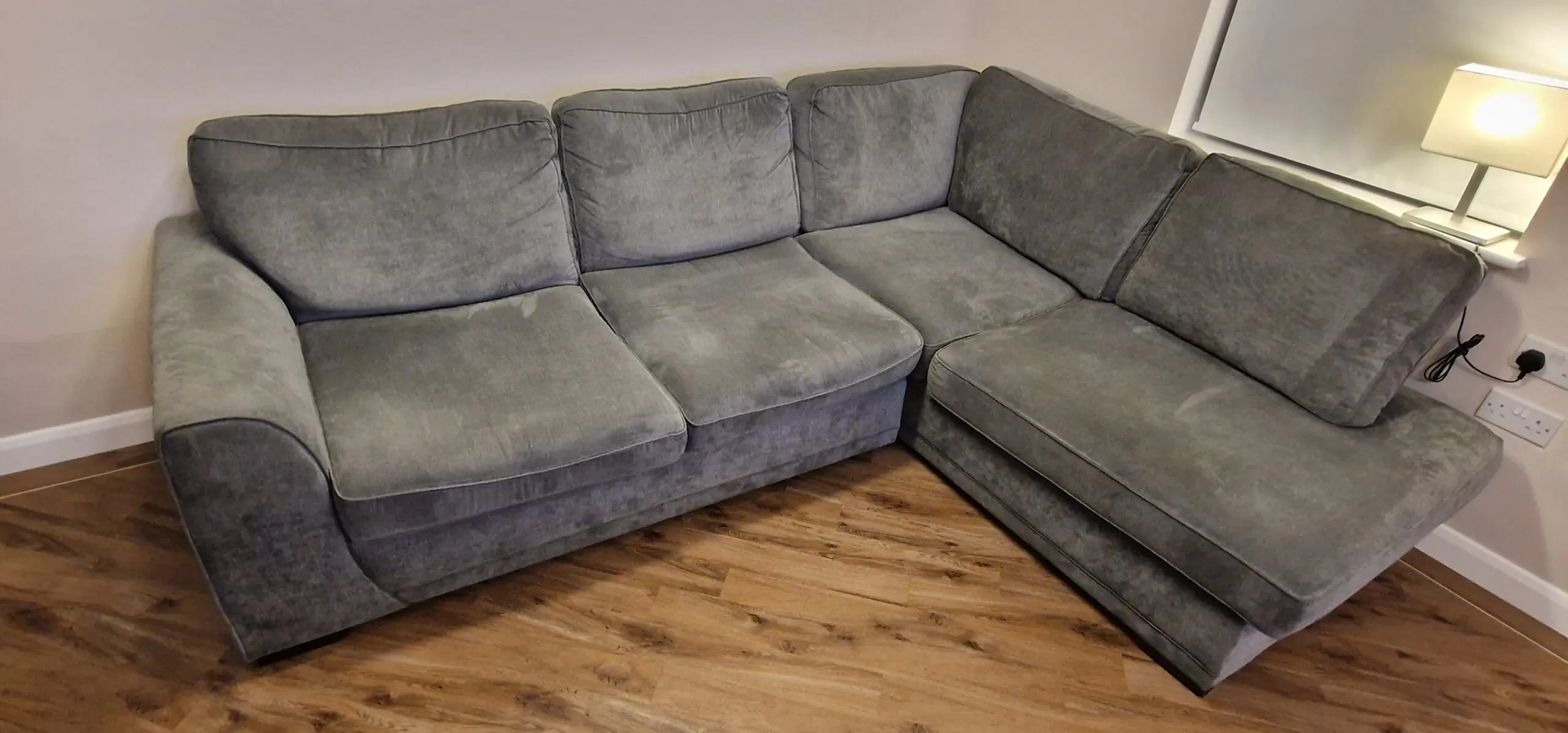 DFS Large Grey Corner Sofa – Perfect for Family Living