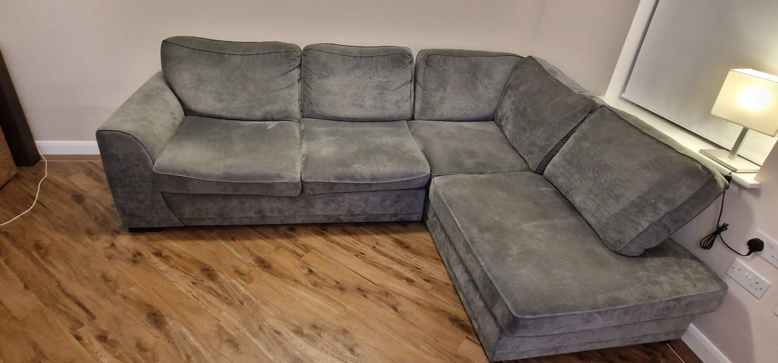 DFS Large Grey Corner Sofa – Perfect for Family Living