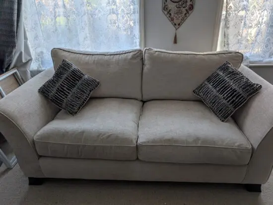Good as new cream 3 seater Furniture Village sofa