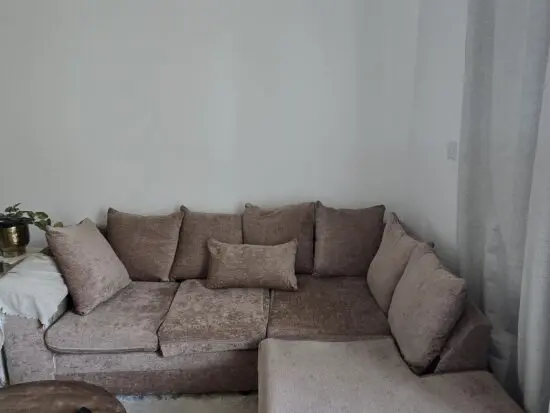 Corner 3 to 4 seater Dylan chenille fabric (right hand)