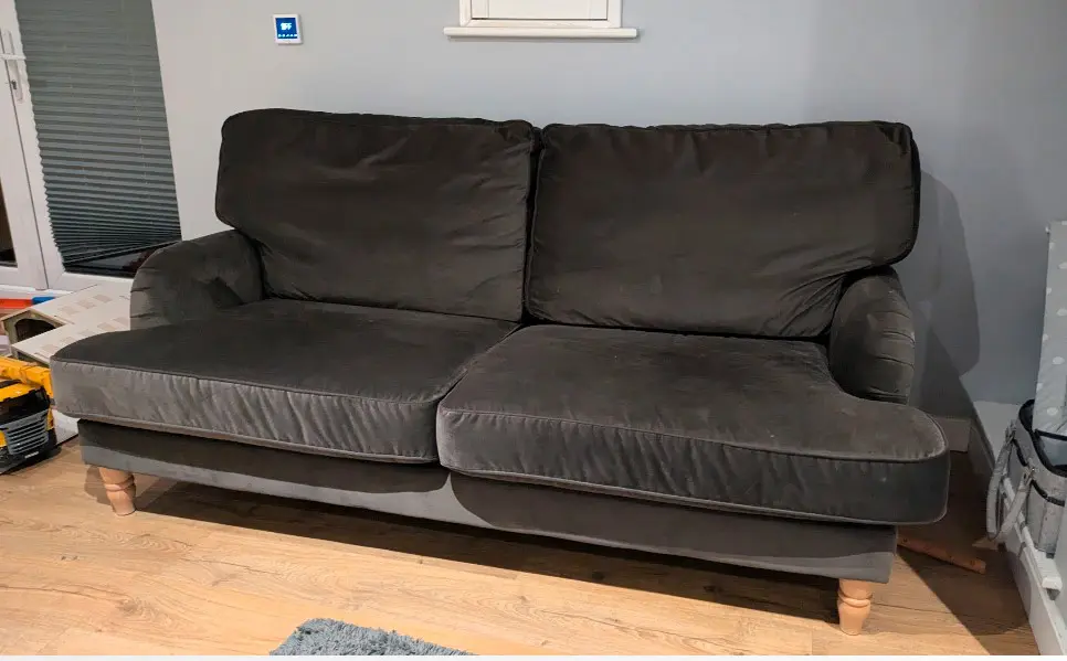 Debenhams 2-Seater Sofa with Wooden Legs – Modern Scandinavian Style