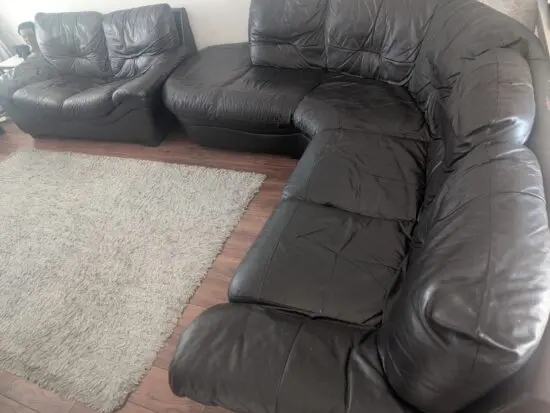 8 seater leather corner sofa (used)