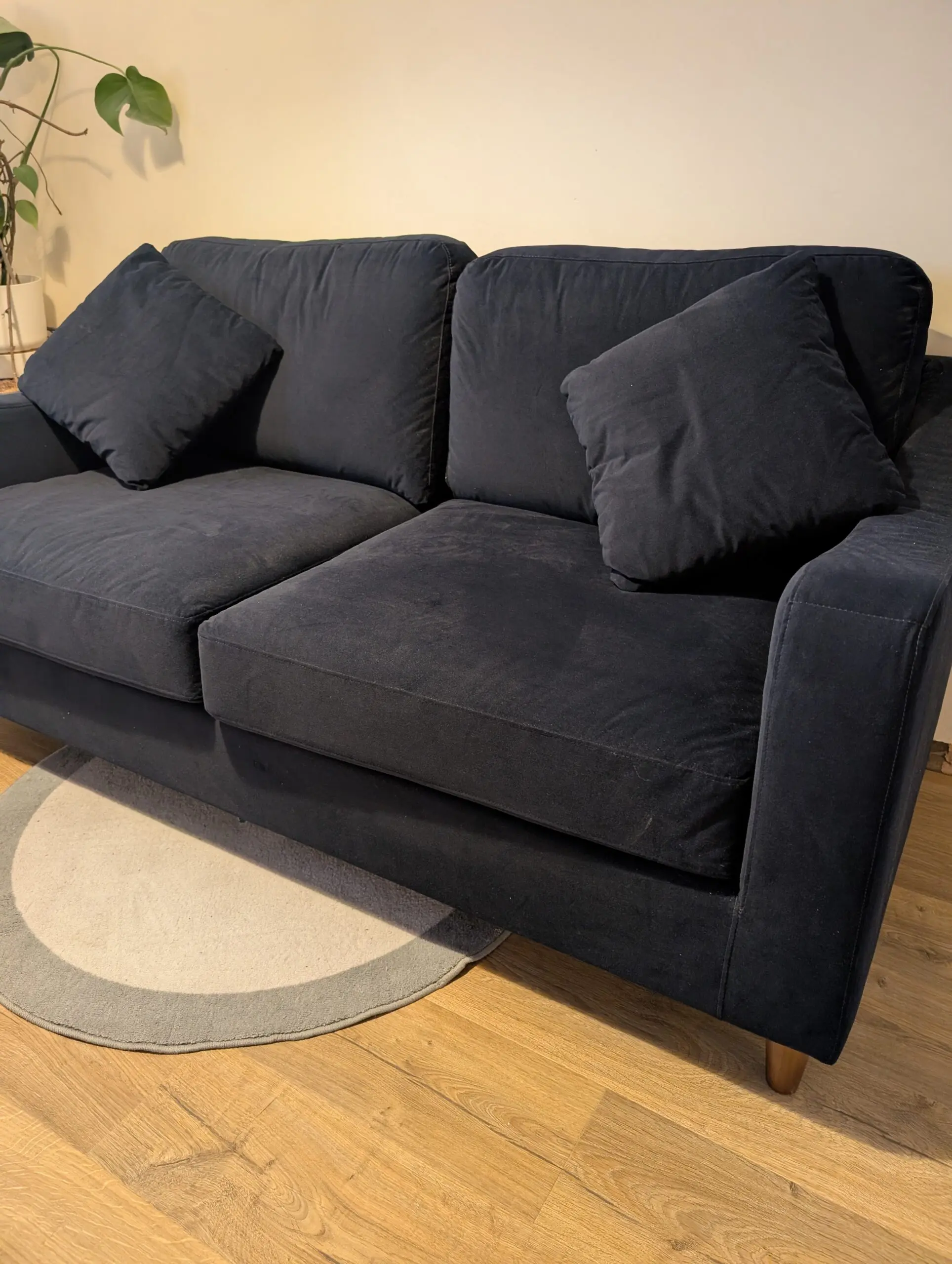 Dunelm Velvet Navy Sofabed – Excellent Condition