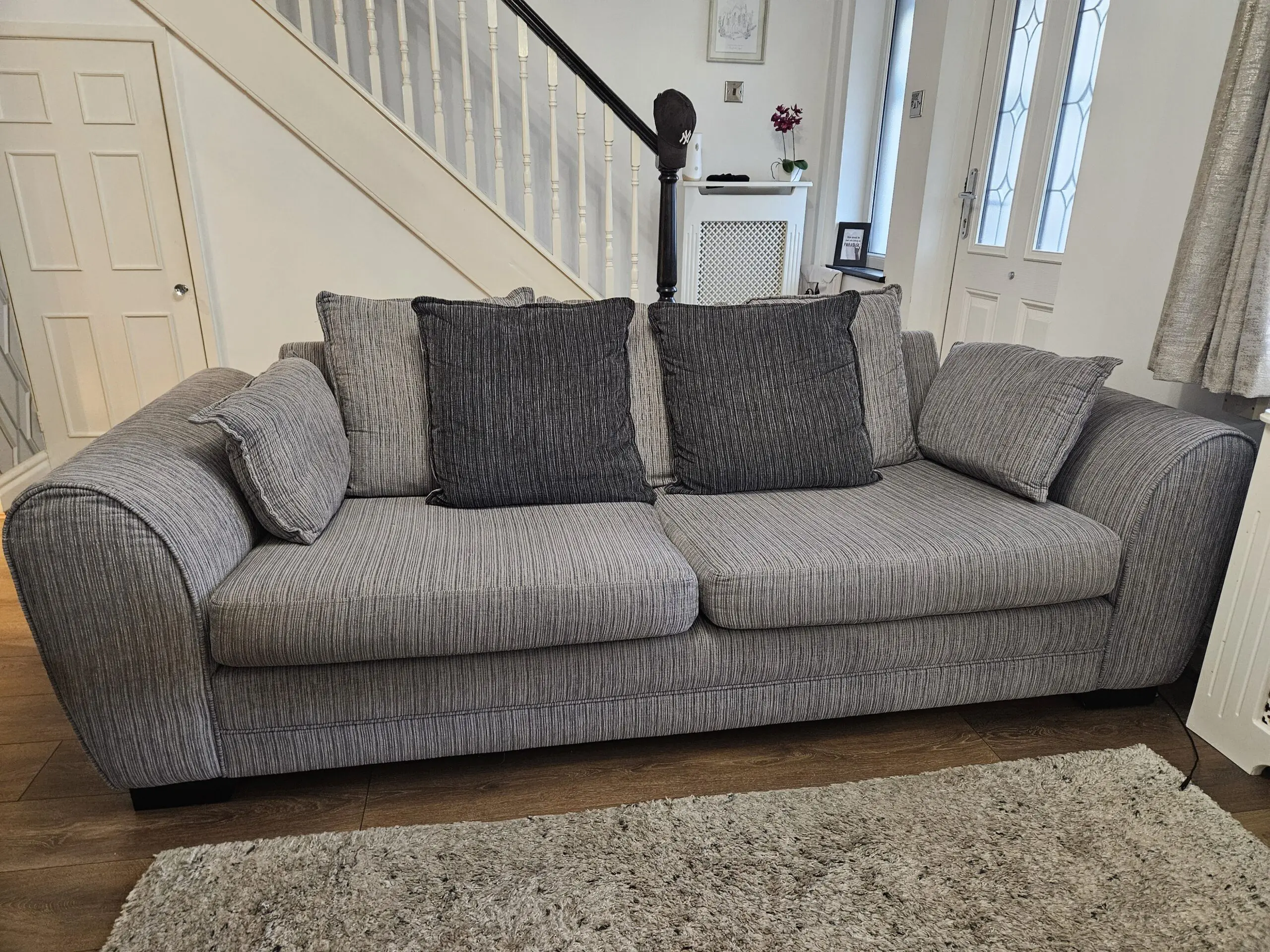 Grey sofa & love chair