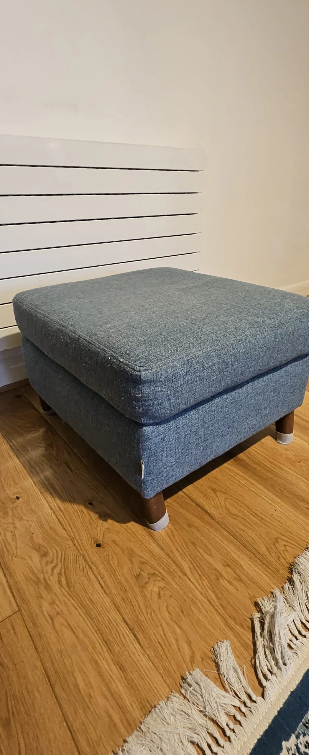 DFS Modern Square Storage Ottoman Footstool with Wooden Legs