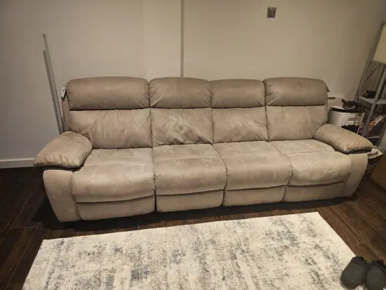 Furniture Village Grey 4 seater, double electric recliner