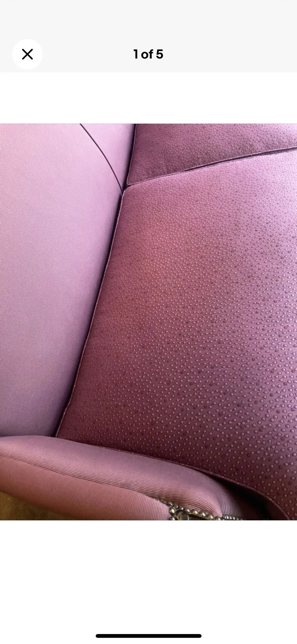 Roche bobois purple cabriole sofa