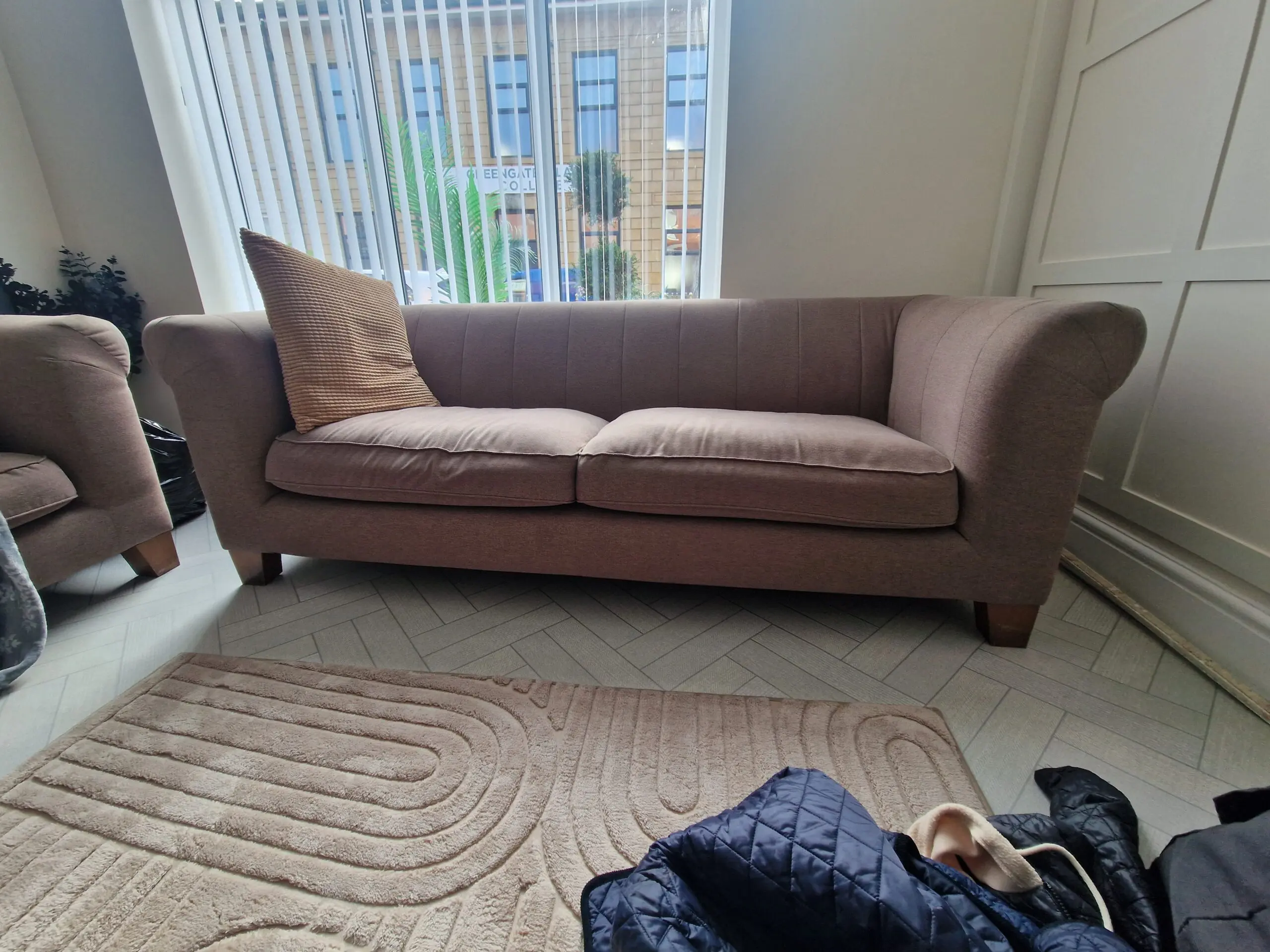 2 DFS Comfortable 3-Seater Sofa with Rolled Arms and Deep Cushions