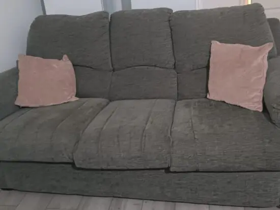 Grey fabric sofa set