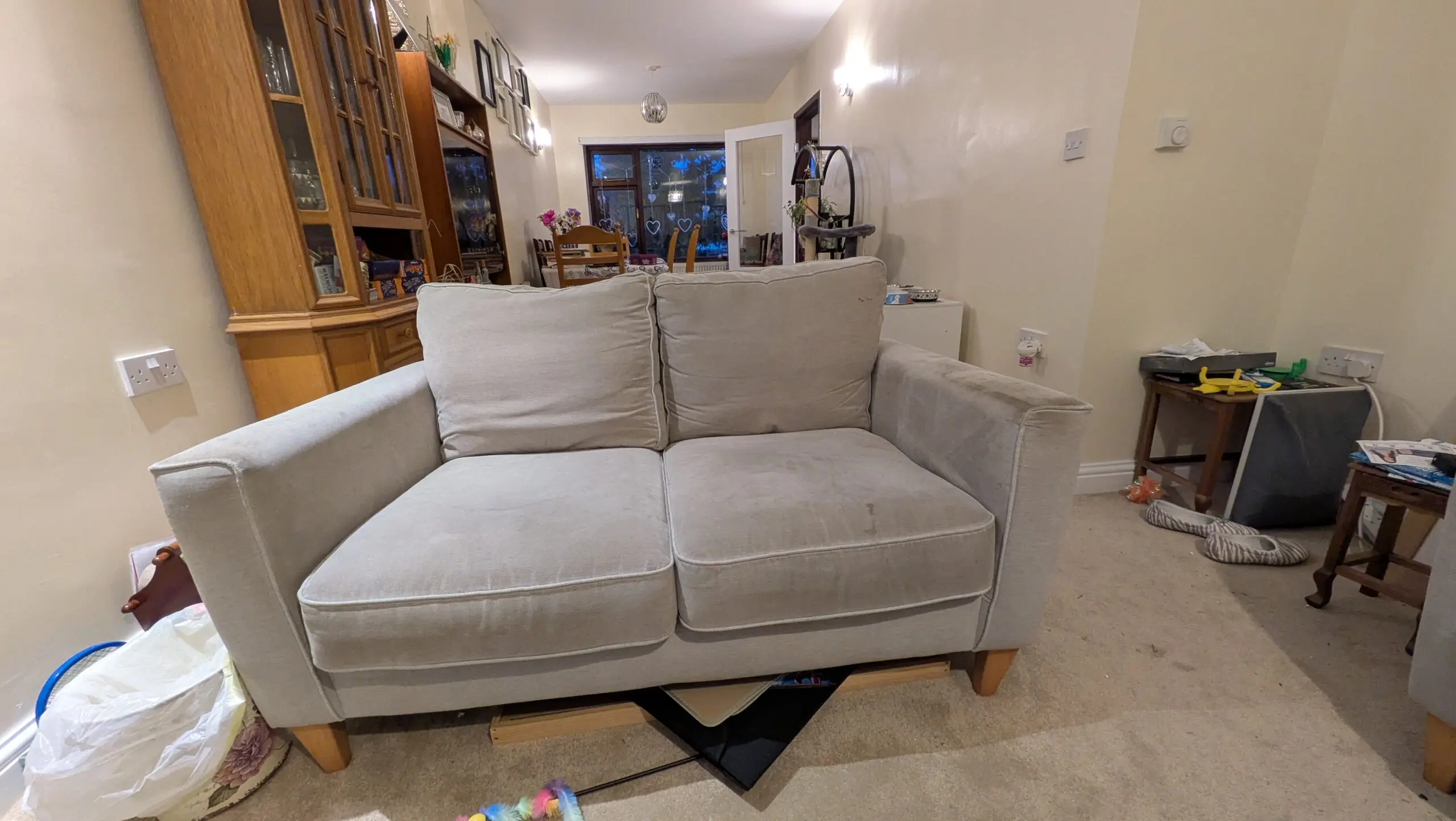 Furniture Village Modern 2-Seater Sofa with Clean Lines and Wooden Legs