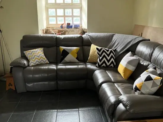 World of Leather Elephant Grey Snug Leather 6 Seater Corner Sofa