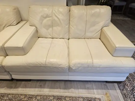 Cream colour leather sofa set