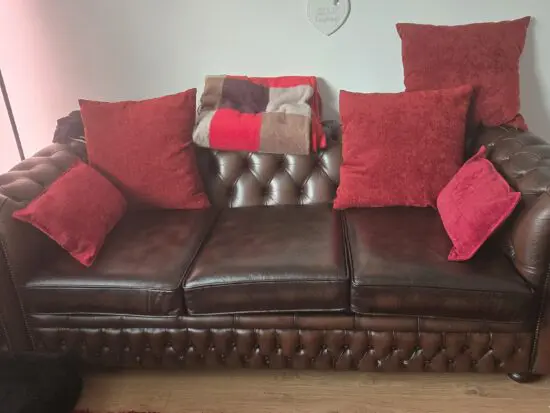 Antique brown 3 seater chesterfield sofa bed