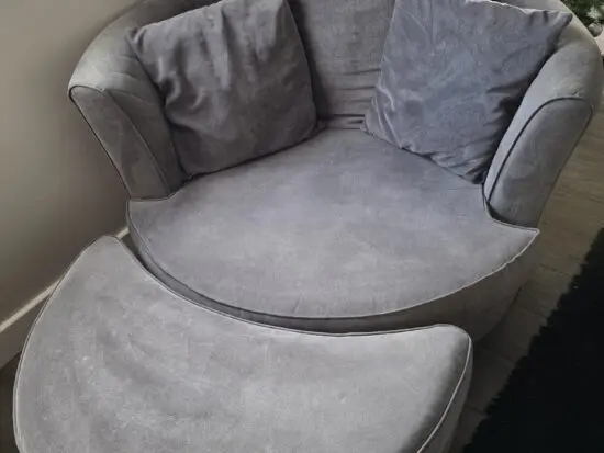 Dfs swivel cuddle chair & foot stall