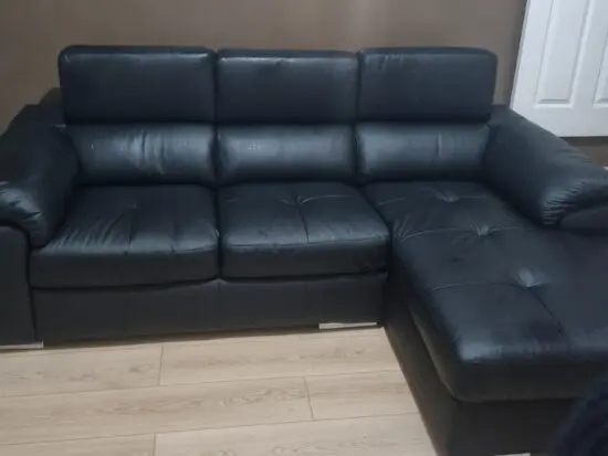 Argos home valencia right hand corner chaise sofa - black