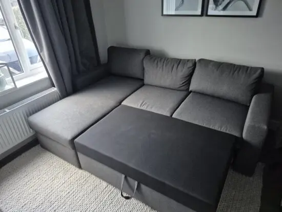 Jysk Sofa bed chaise longue MARSLEV dark grey fabric