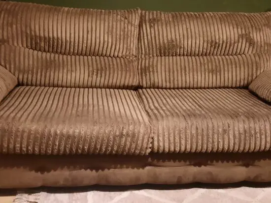 SCS brown cord 3 seater and 2 seater sofa