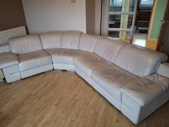 DFS cream leather corner sofa