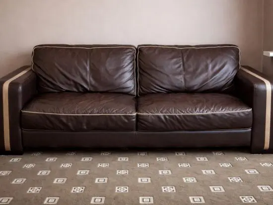 DFS 4 + 4 Seater brown leather Sofa