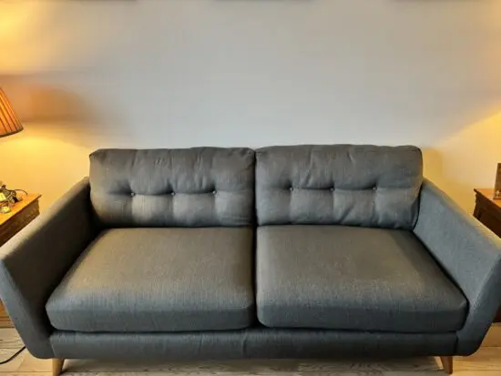 3-seater fabric grey sofa