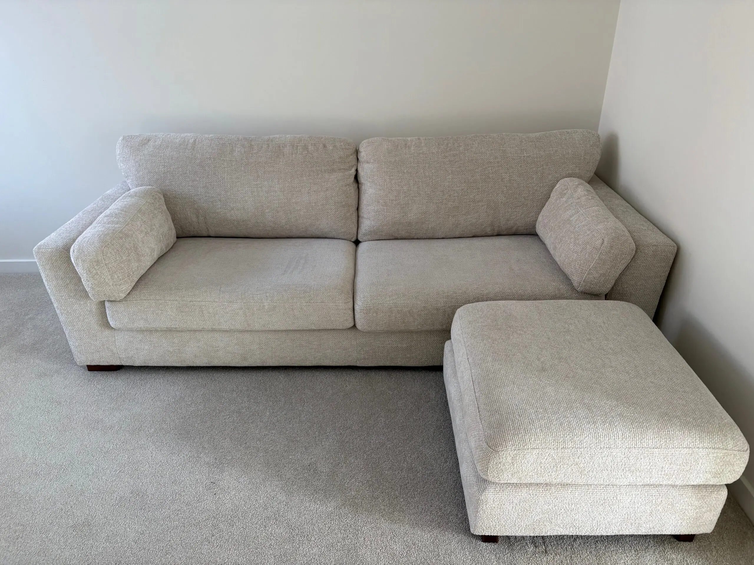 DFS Essie 3-Seater Sofa with Cuddler chair (2 seater) and matching footstool