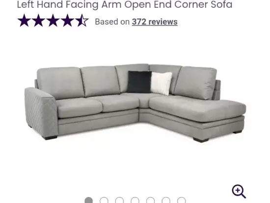 DFS 3 peice corner sofa with matching power swirl Recliner and footstool with storage
