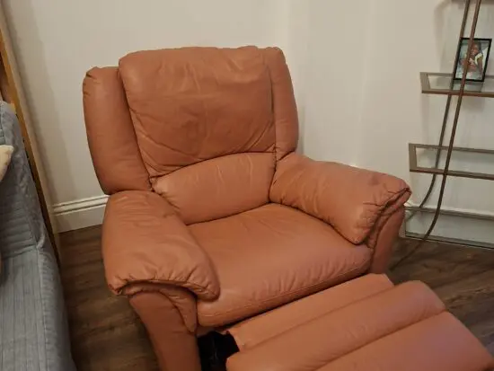 Leather armchair recliner
