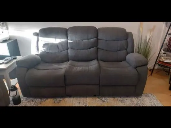 Grey reclining sofas