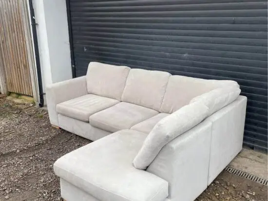 DFS Grey ORKA Corner Sofa With Chaise