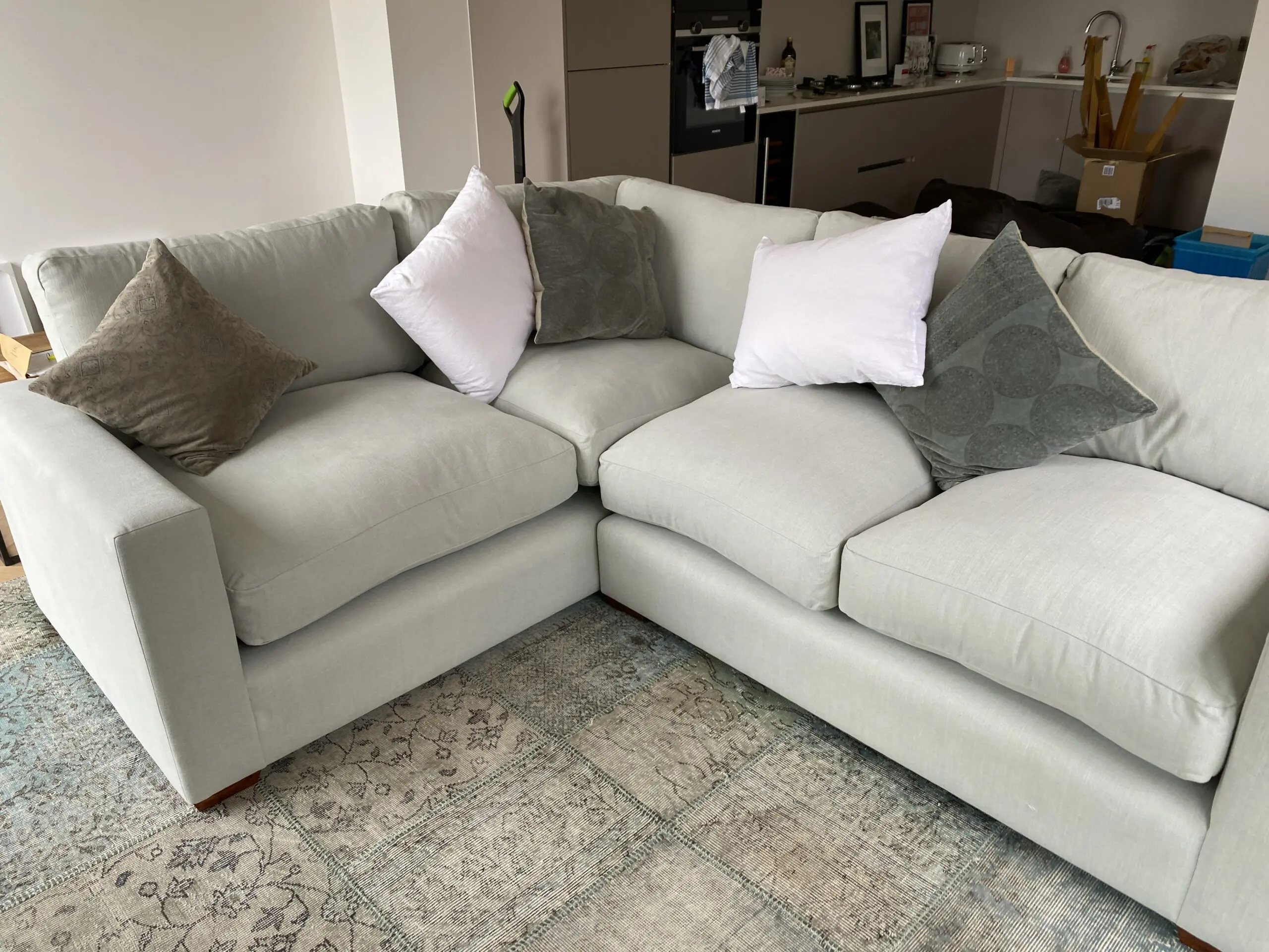 Pale Blue Linara Corner Sofa