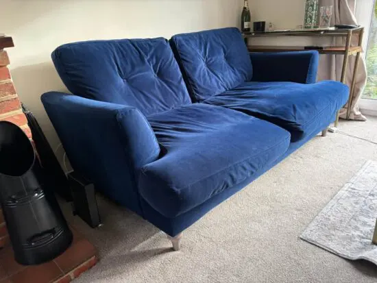 Joules Patterdale Blue Velvet Sofa