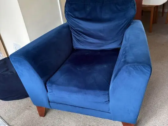 Blue Velvet Armchair