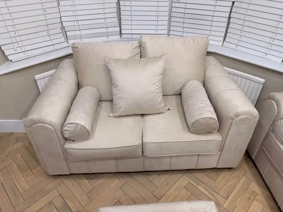 Furniture Village Contemporary 4-Seater Corner Sofa Set with Matching Footstool