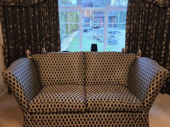 Black and Gold diamond pattern sofas