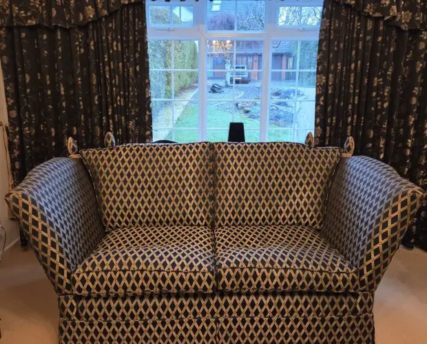 Black and Gold diamond pattern sofas