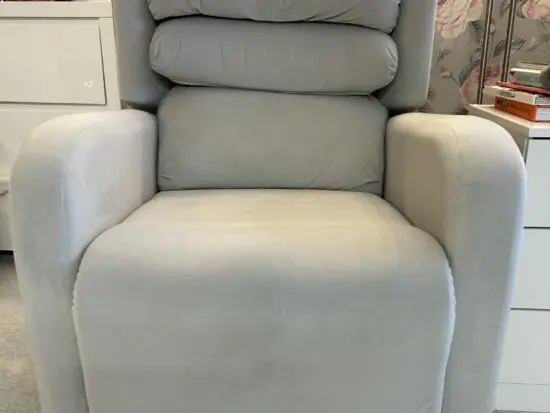 Silver grey riser/recliner armchair