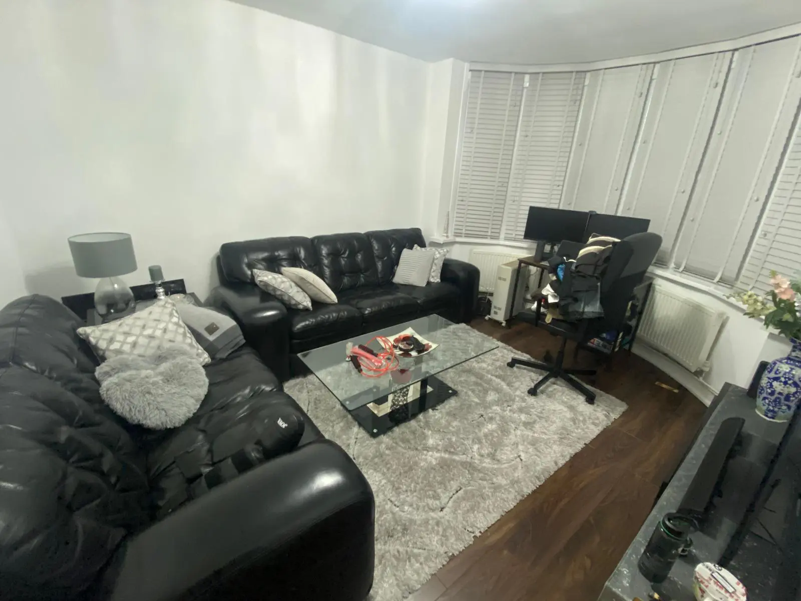 Cousins Black Leather 3 + 2 Seater Sofa Set