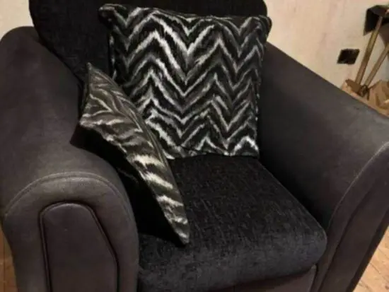 DFS Black/Charcoal Foam (Odell) 4-seater and armchair