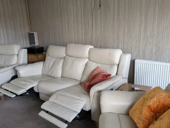 3 piece leather recliner sofa set