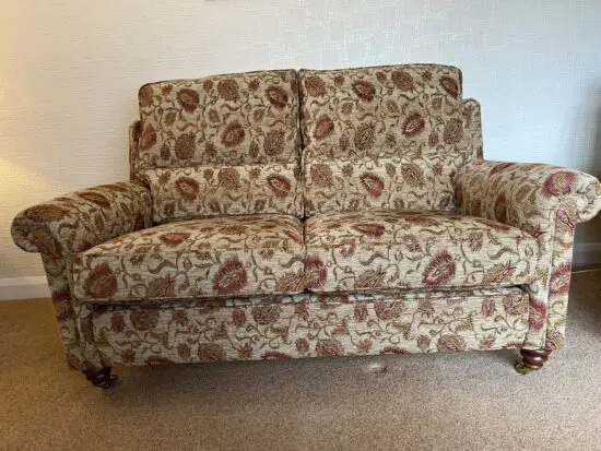 Duresta 2 seat sofa and 2 armchairs, Southsea range, Knole Gold Russet material
