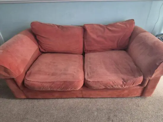 Coral Red 2 Seater Sofa Bed