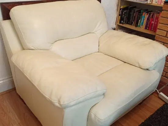 White DFS Dazzle Armchair Sofa