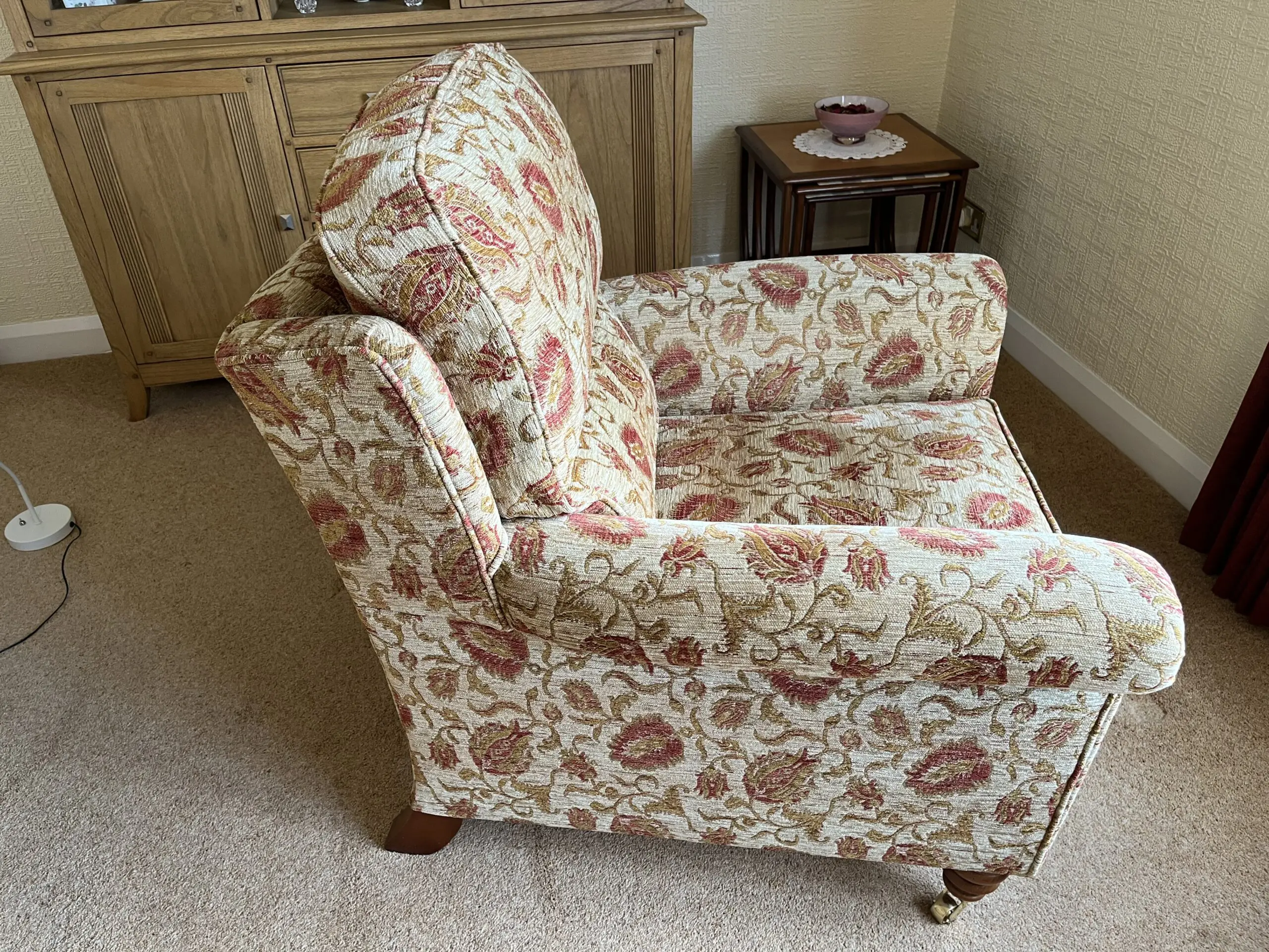 Duresta 2 seat sofa and 2 armchairs, Southsea range, Knole Gold Russet material