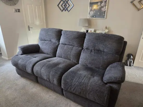 2 x Sofology charcoal Recliner (warwick) 3 seater sofas