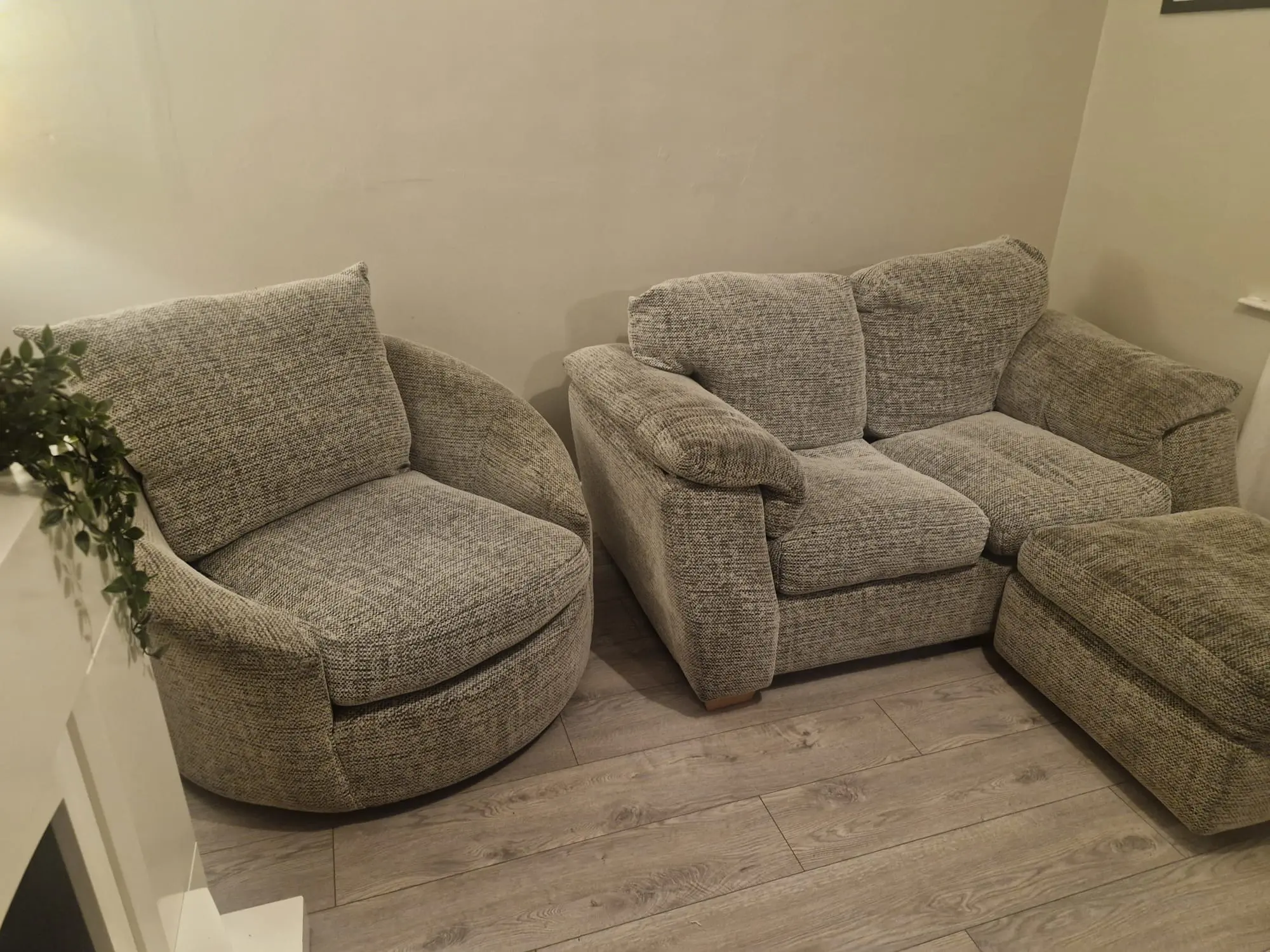 SCS Cosy 2-Seater Sofa with Swivel Chair and Footstool Set