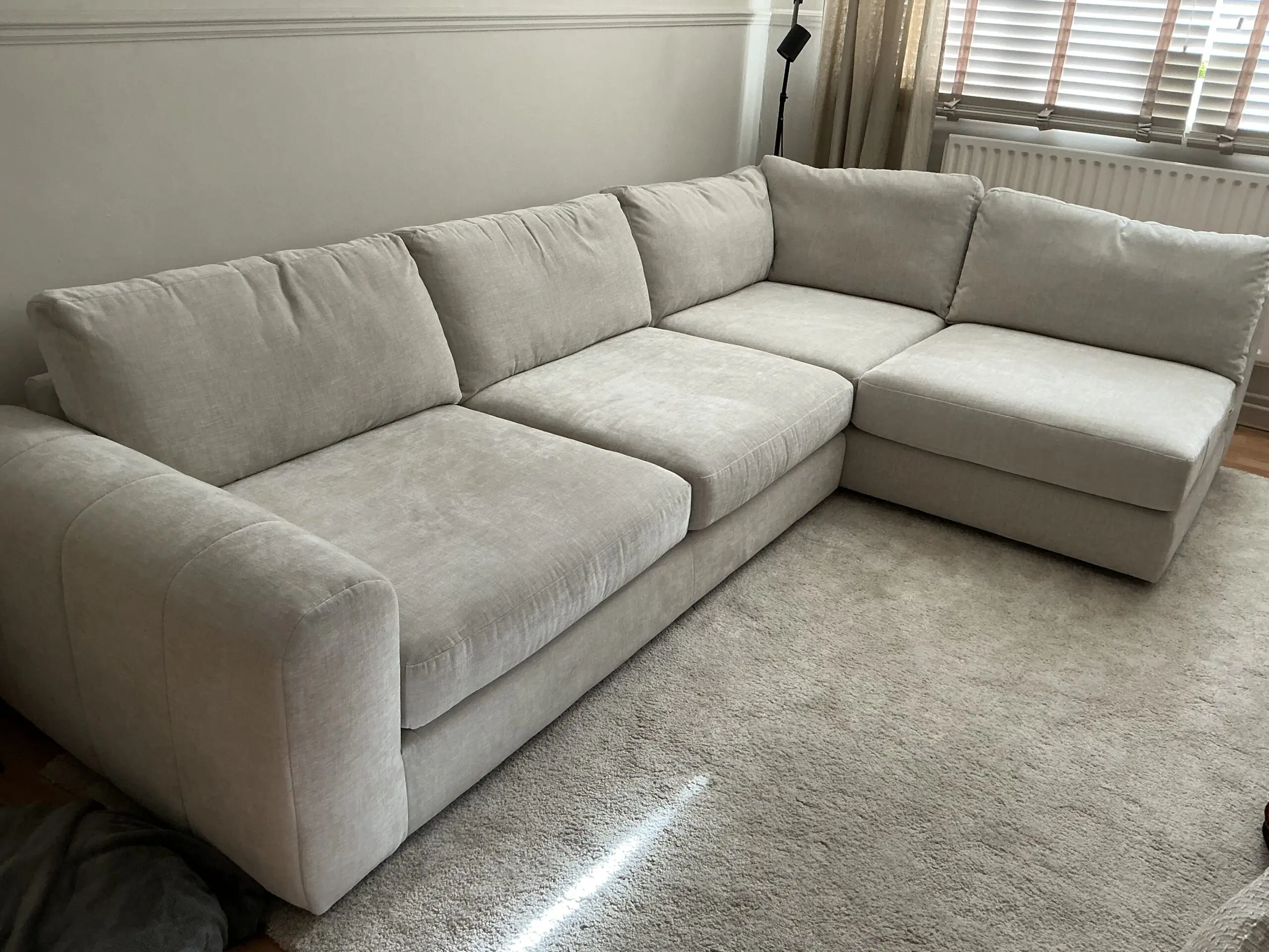 DFS Grand Designs Lambourn Corner Sofa, Beige Chenille