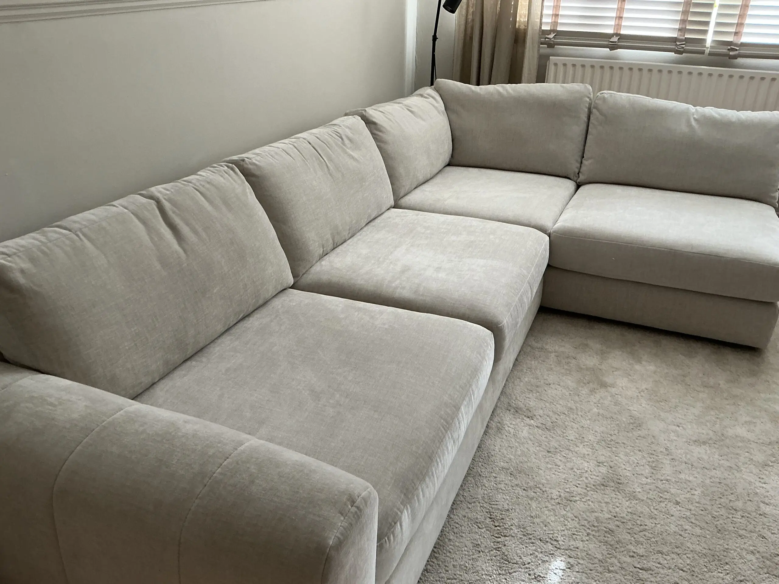 DFS Grand Designs Lambourn Corner Sofa, Beige Chenille