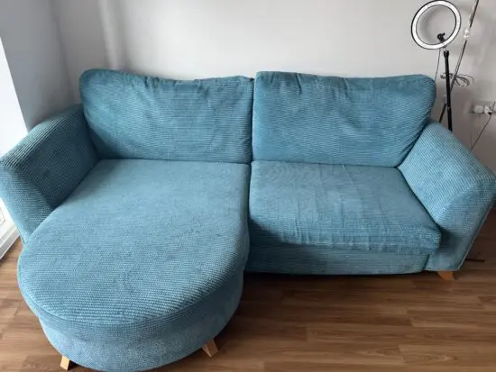 DFS teal sofa