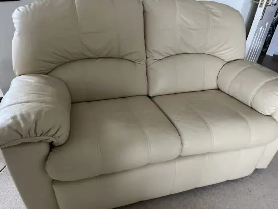 Matching G Plan cream leather sofas