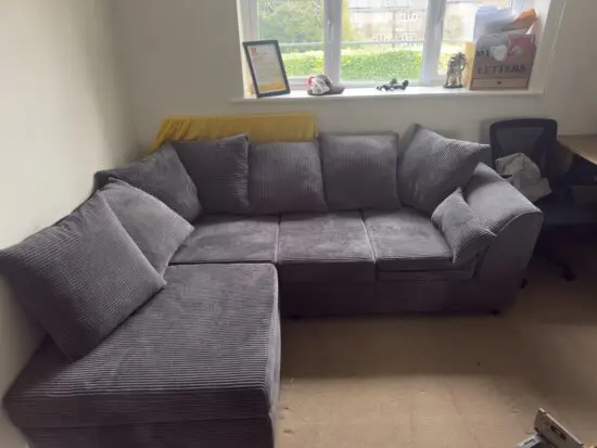 Dark grey 3 seater corner sofa